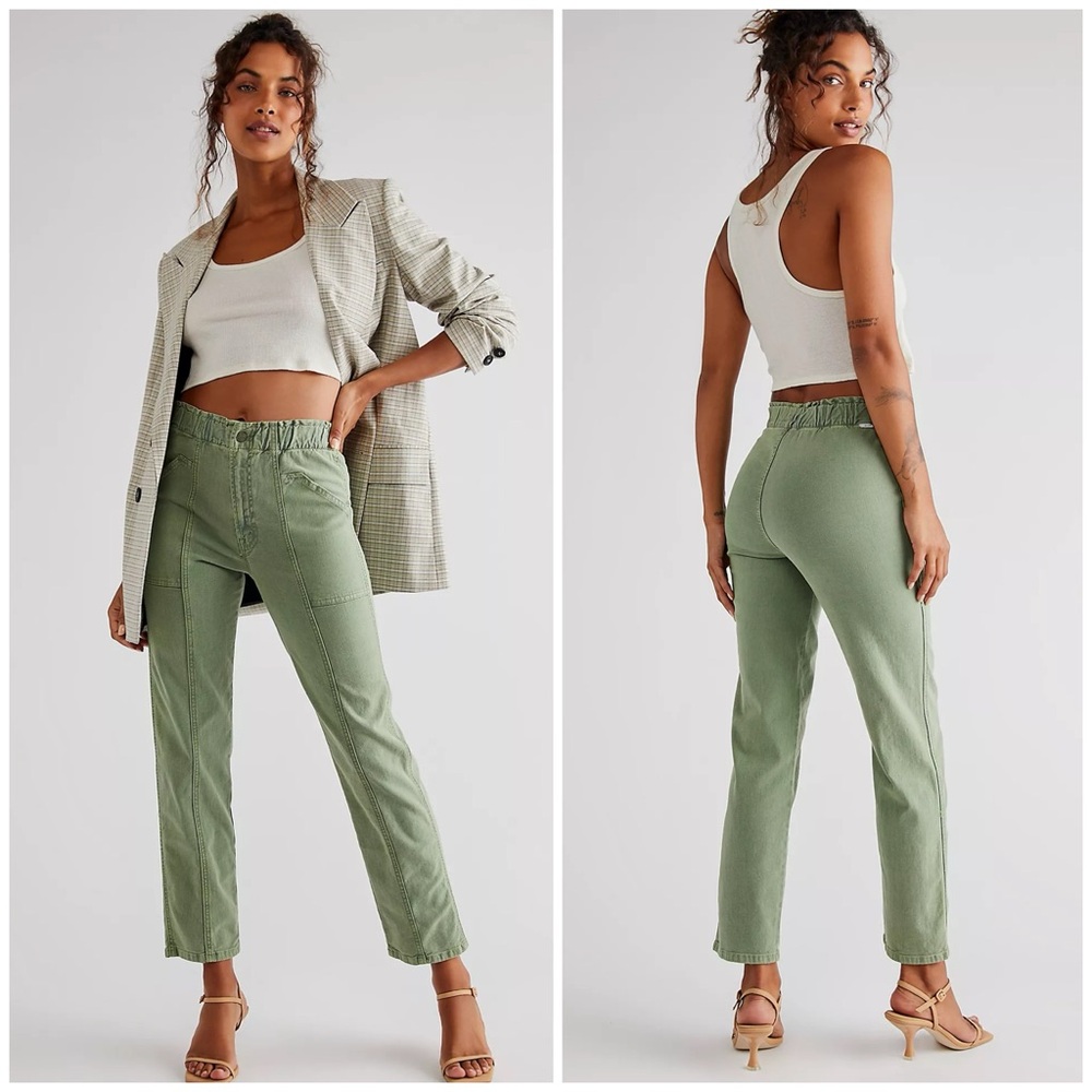 MOTHER Women's Straight Leg Jeans in Sage Green